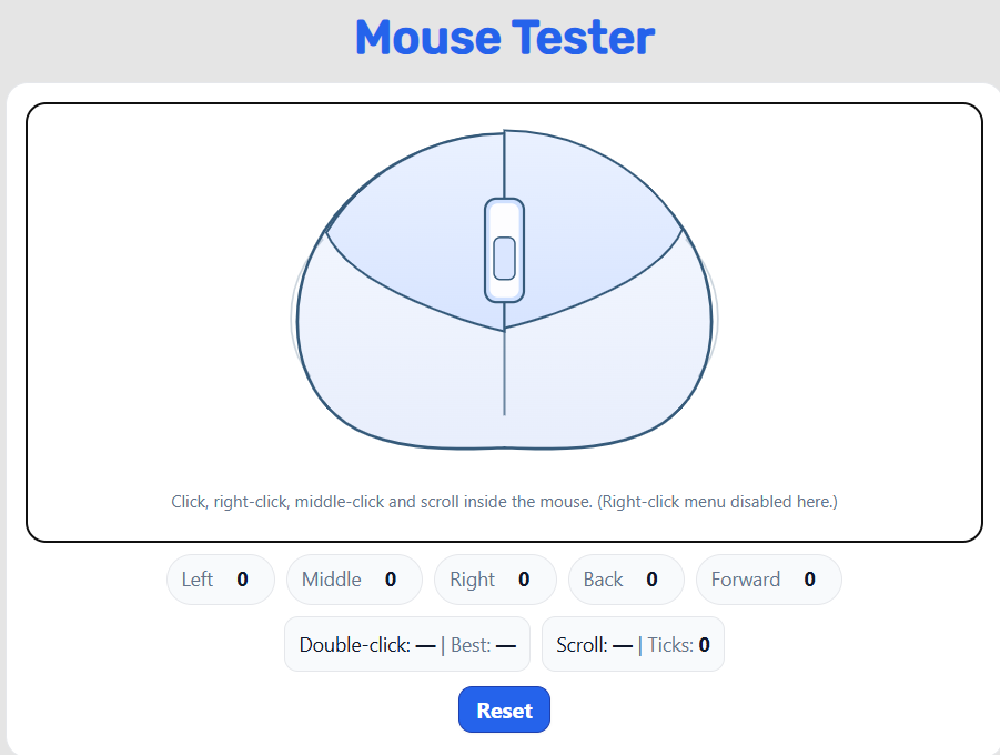 Mouse Tester – Fast & Accurate Button Test Online
